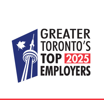 Greater Toronto's Top Employers 2025 logo, with CNTower image